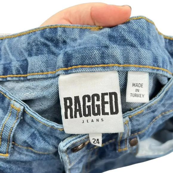 The Ragged Priest‎ Light Blue Checkered Checkerboard Dad Jeans Size 24 - Picture 10 of 12